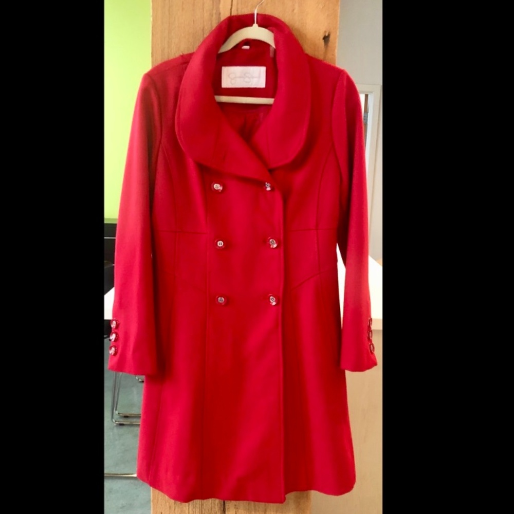 Jessica Simpson Red Pea Coat - Medium
